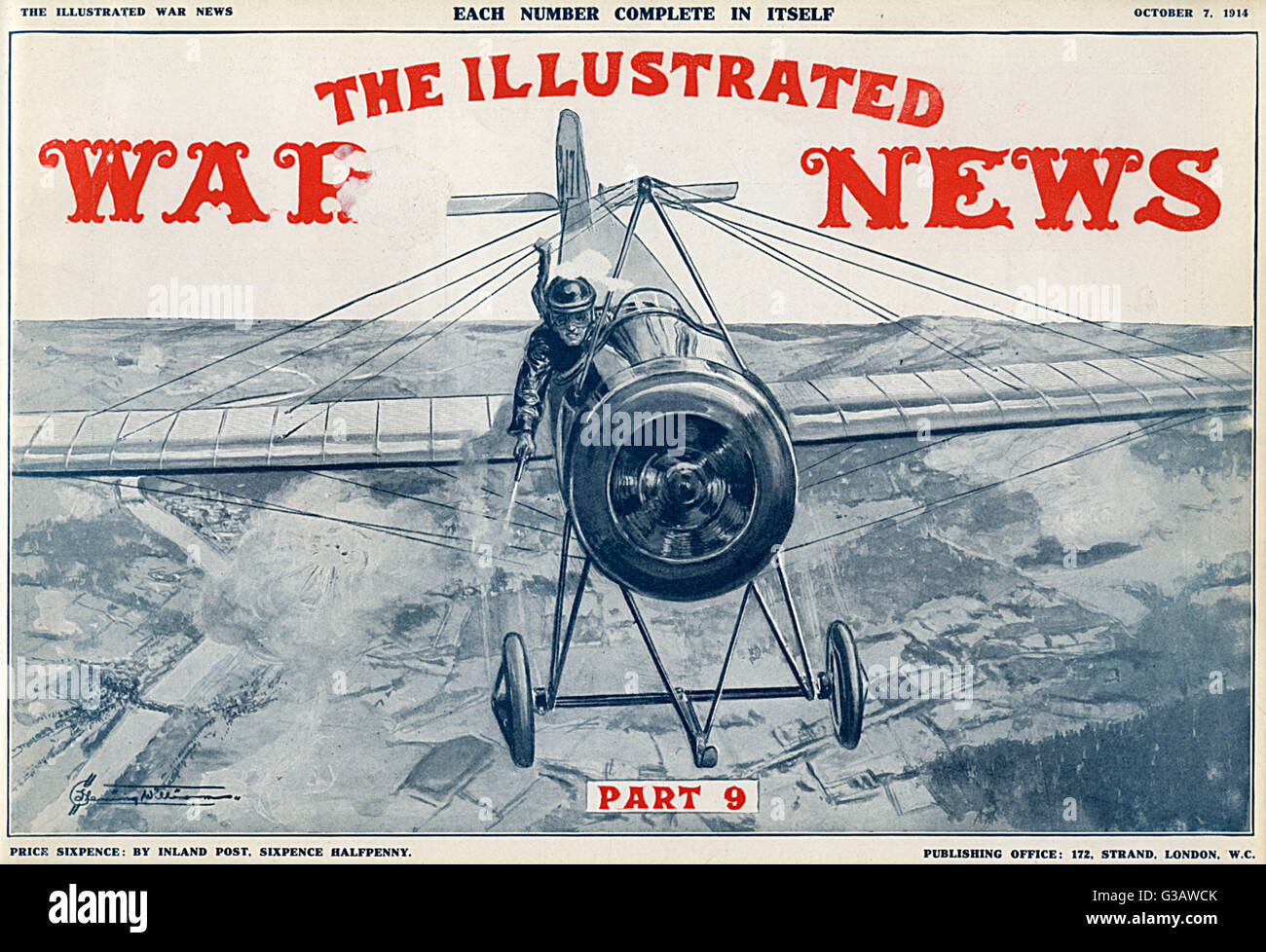 Illustrierte war News Titelseite, Schießerei aus dem Flugzeug Stockfoto