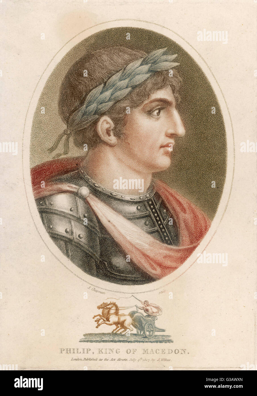 König Philipp von Makedonien griechische Herrscher und Soldat, ganz Griechenland erobert und besiegte die Perser;  Vater von Alexander Date: 382-336 v. Chr. Stockfoto