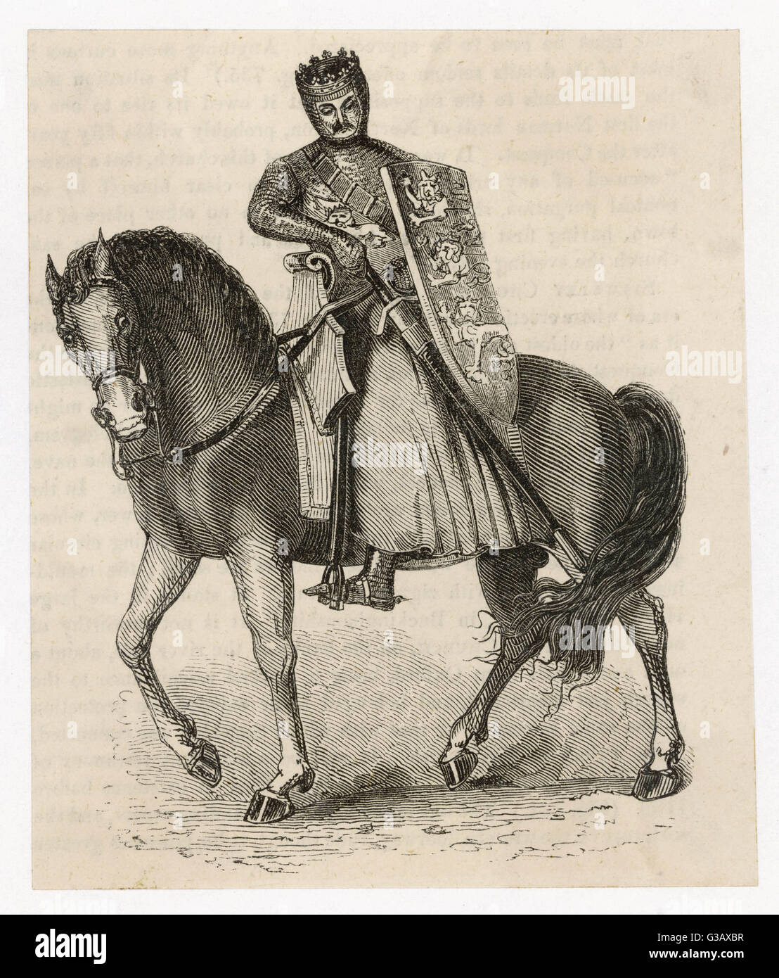 König Edward I. auf dem Pferderücken Stockfoto