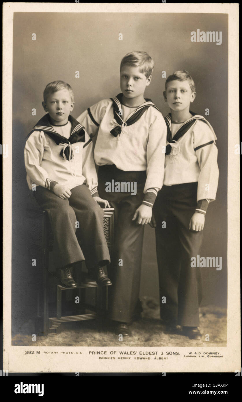 Prinzen Henry, Edward und Albert von Wales Stockfoto