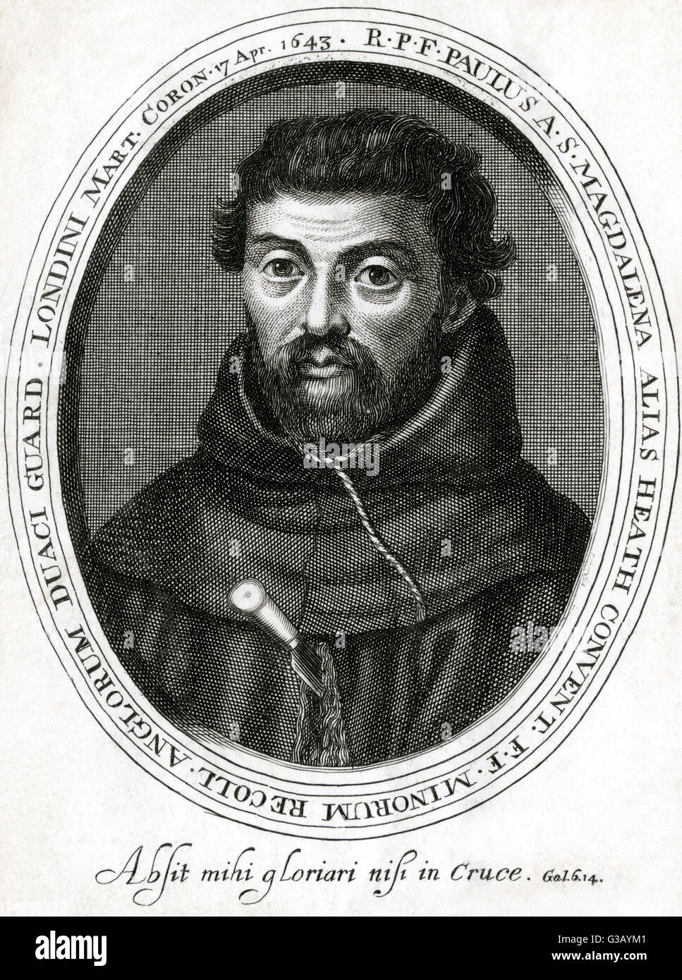 Heinrich Heide Franziskaner Schriftsteller und Märtyrer Datum: 1599-1643 Stockfoto