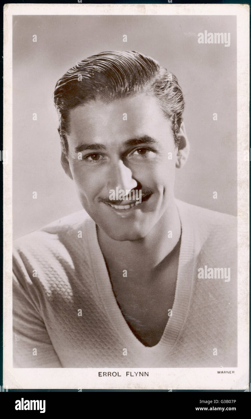ERROL FLYNN irisch-amerikanischer Schauspieler, am bekanntesten für seine verwegenen Rollen Datum: 1909-1959 Stockfoto