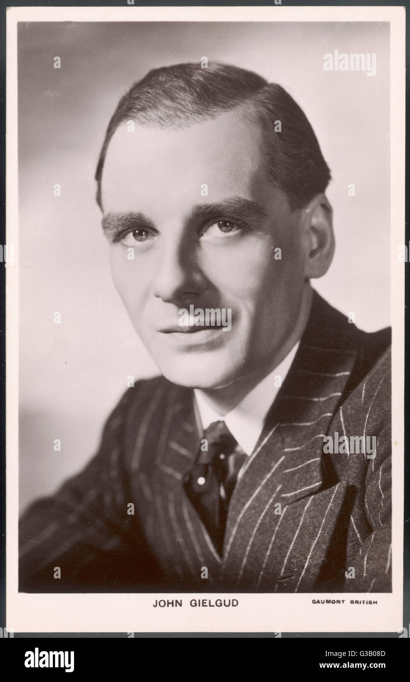 JOHN GIELGUD, britischer Schauspieler für Bühne und Film Datum: 1904-2000 Stockfoto