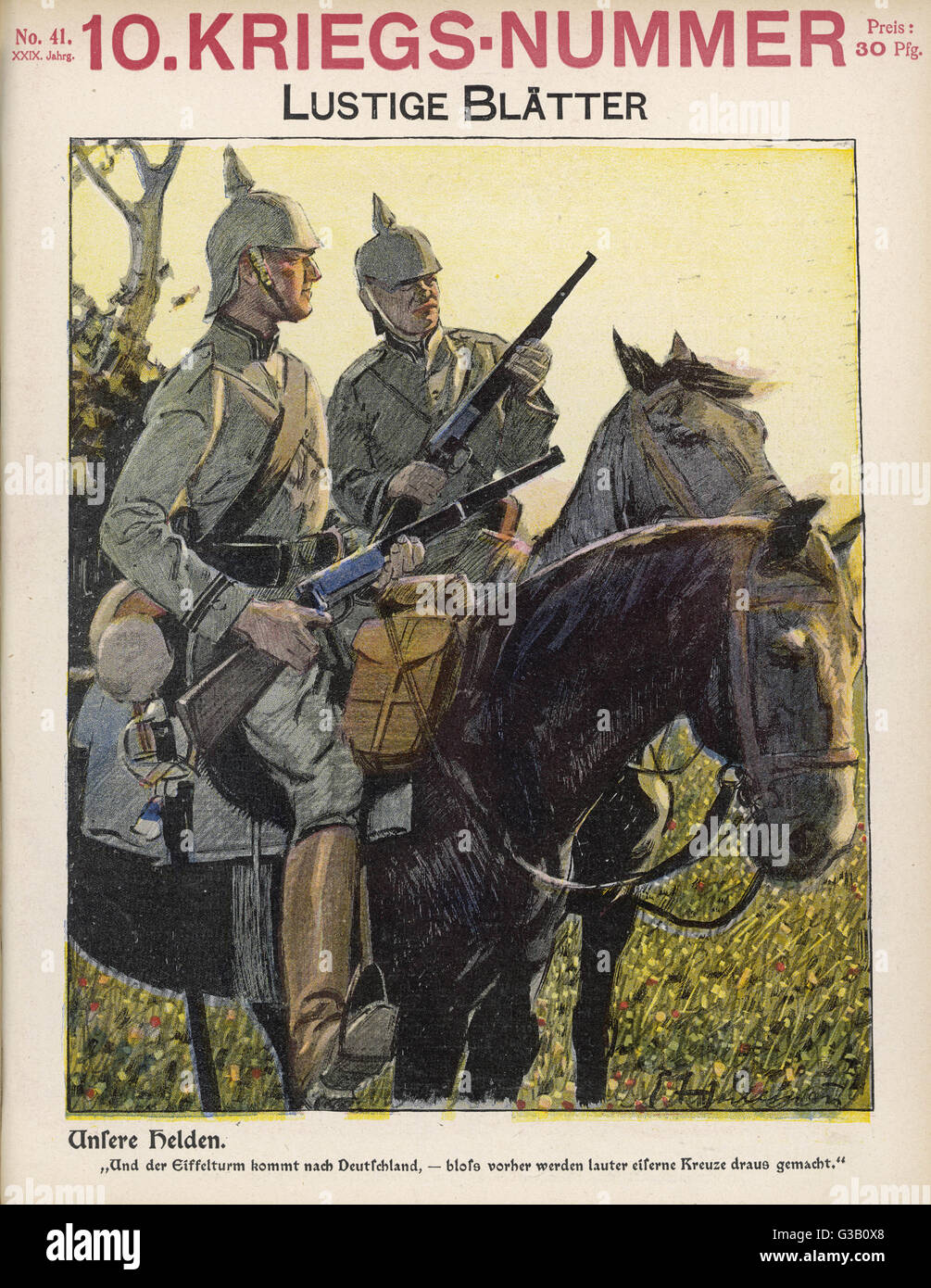 Deutsche berittene schützen.           Datum: 1914 Stockfoto