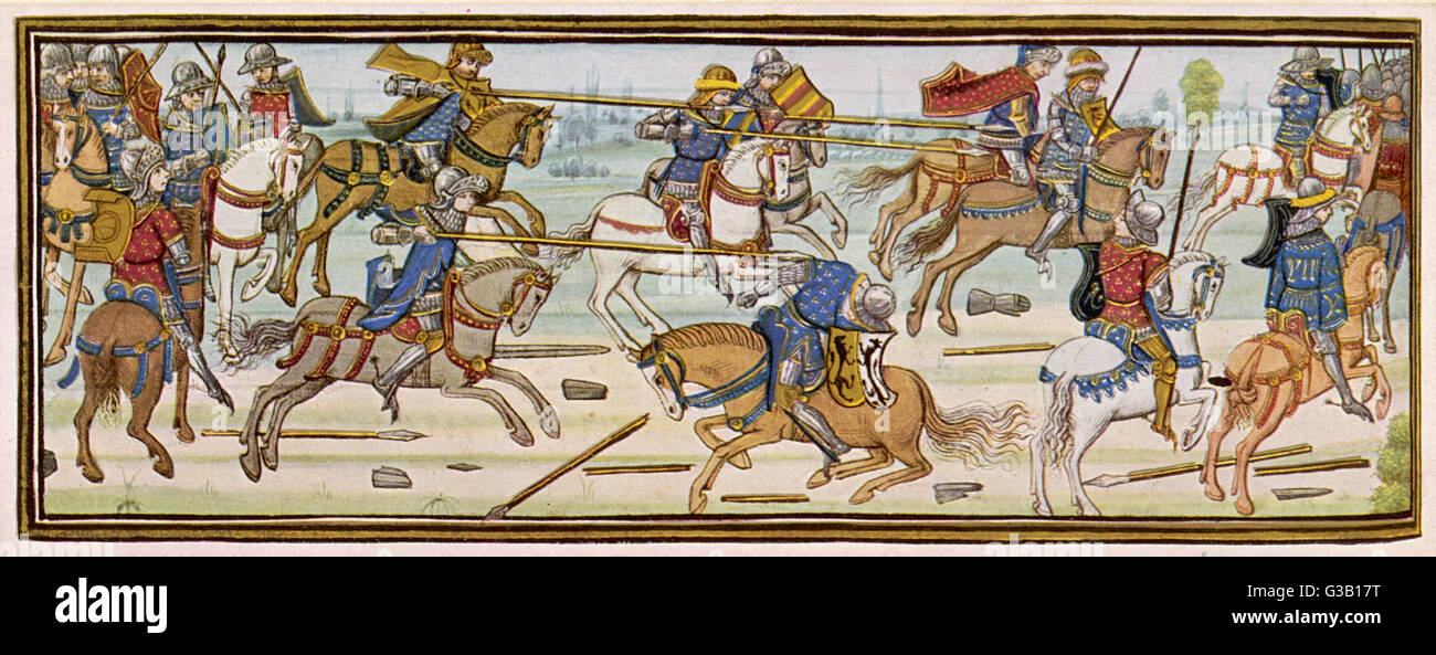 KAVALLERIEKAMPF im 15.. Jahrhundert Stockfoto