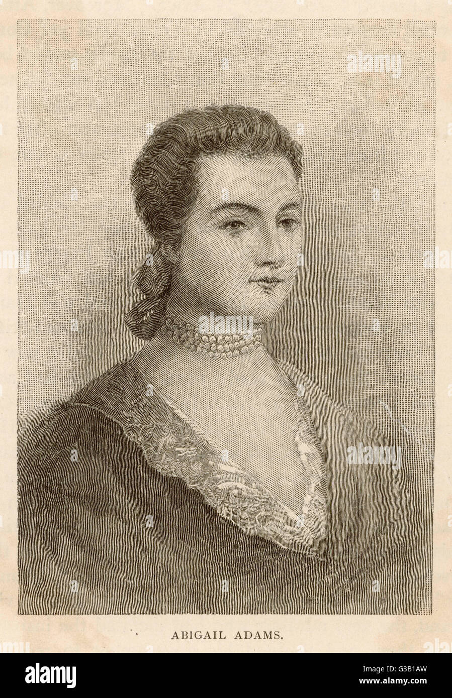 ABIGAIL ADAMS geb. Smith. US-amerikanische Schriftstellerin und Ehefrau von John Adams, 2. Präsident der Vereinigten Staaten.     Datum: 1744-1818 Stockfoto