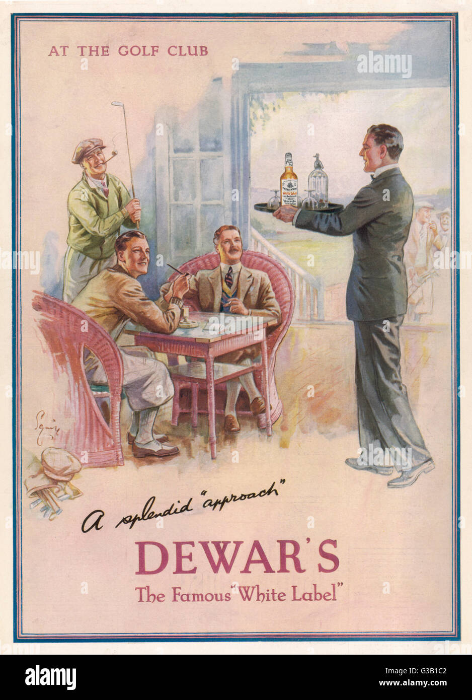 Dewar's White Label im Golfclub Datum: 1933 Stockfoto