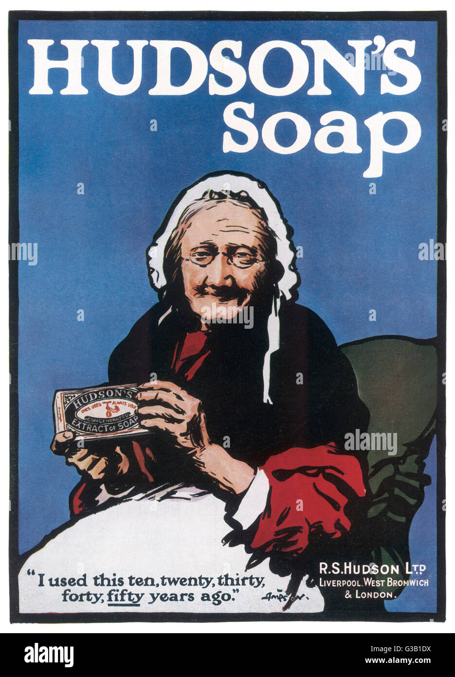WERBUNG/HUDSON'S SOAP Stockfoto
