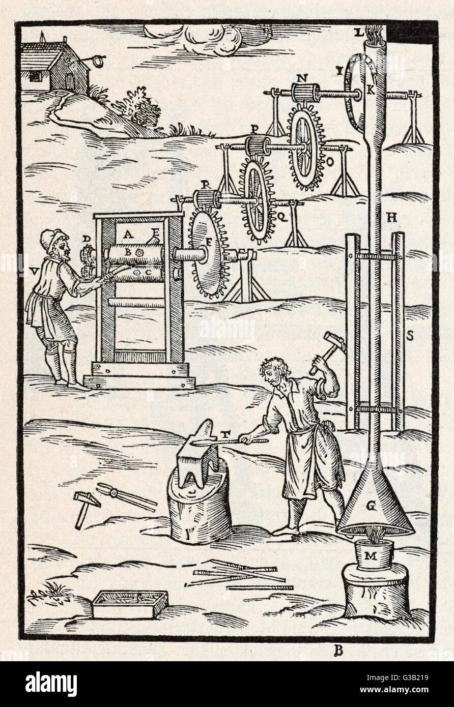 Blech wird ausgerollt Stockfoto