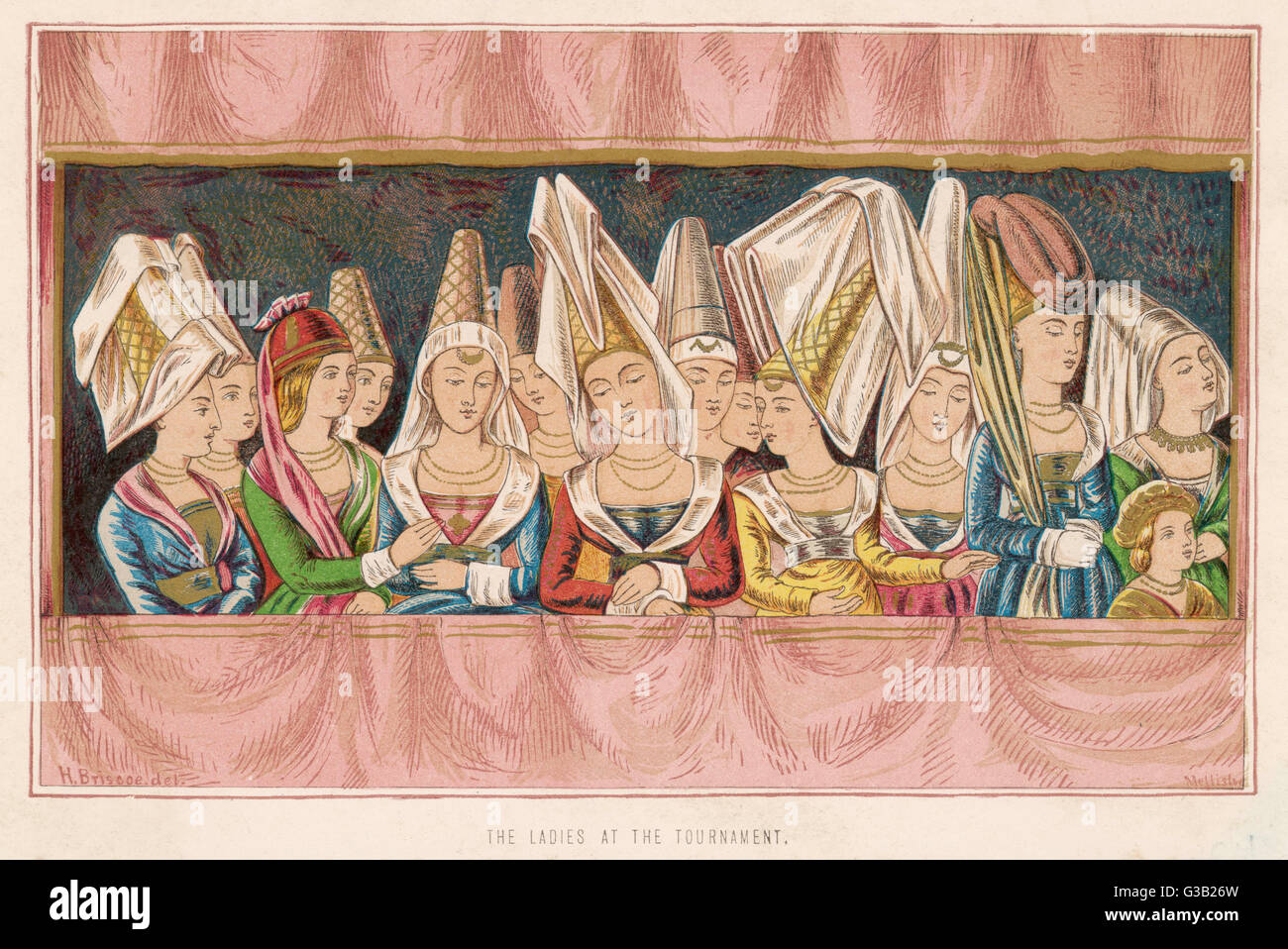 Englische Kopfschmuck aus dem 15.. Jahrhundert Stockfoto