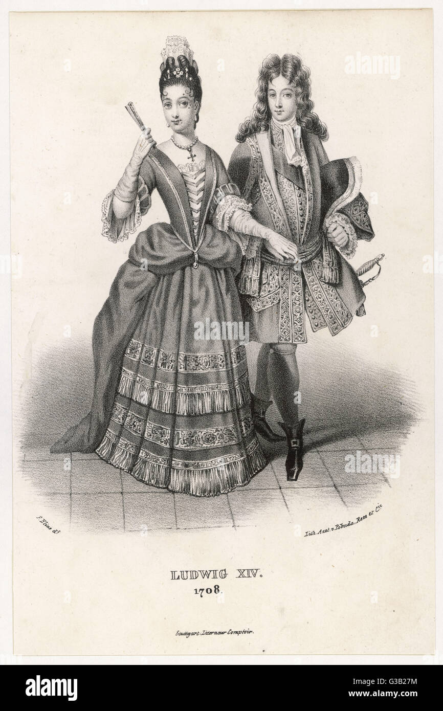 Höflinge, 1708 Stockfoto