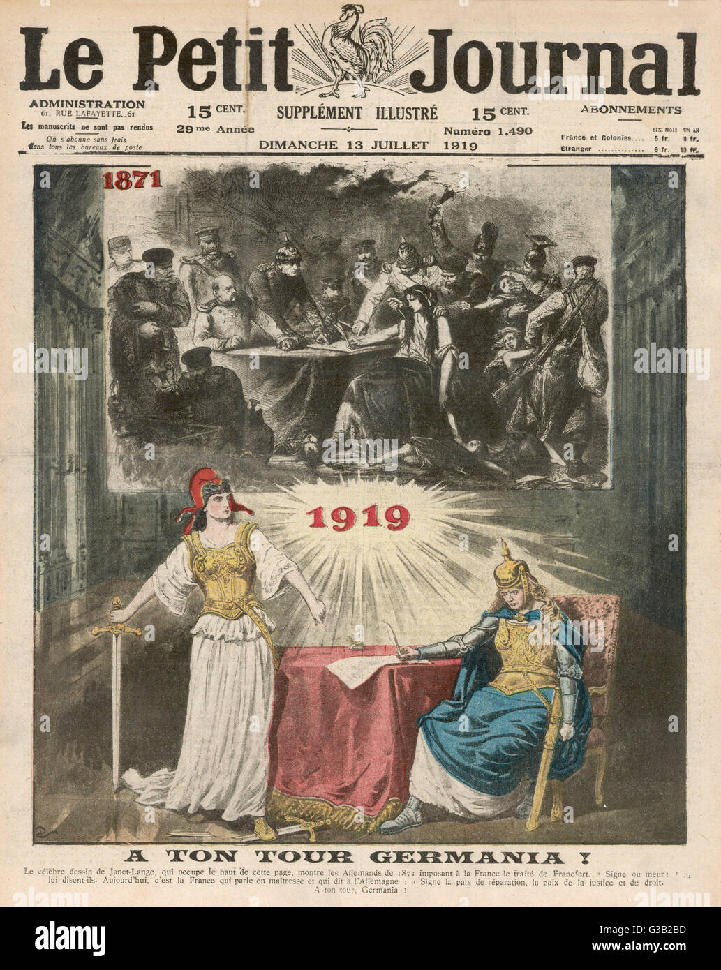 Der Friedensvertrag rächt sich Frankreich für ihren Verlust des