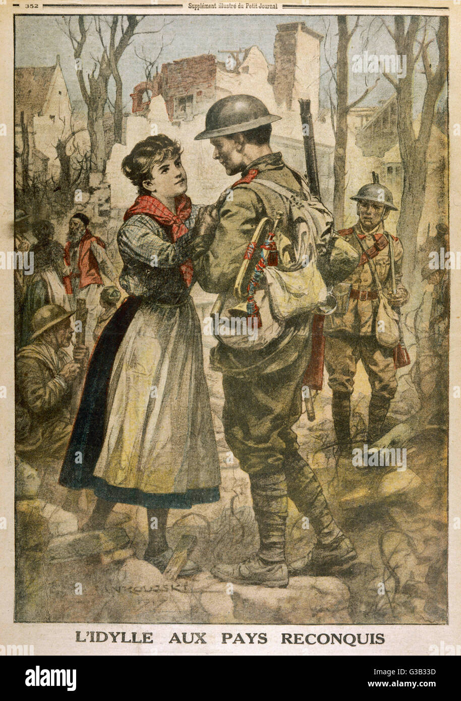 WW1/'TOMMY'/MADEMOISELLE Stockfoto