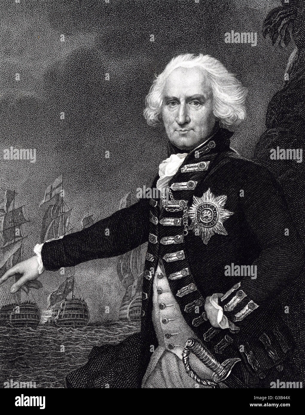 ALEXANDER HOOD Highranking Marineoffizier und Viscount Bridport; drei