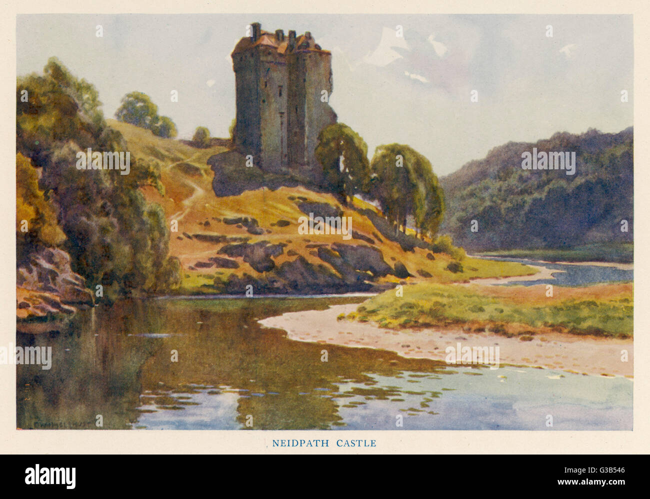 Neidpath Castle, Peebles Datum: Anfang des 20. Jahrhunderts Stockfoto