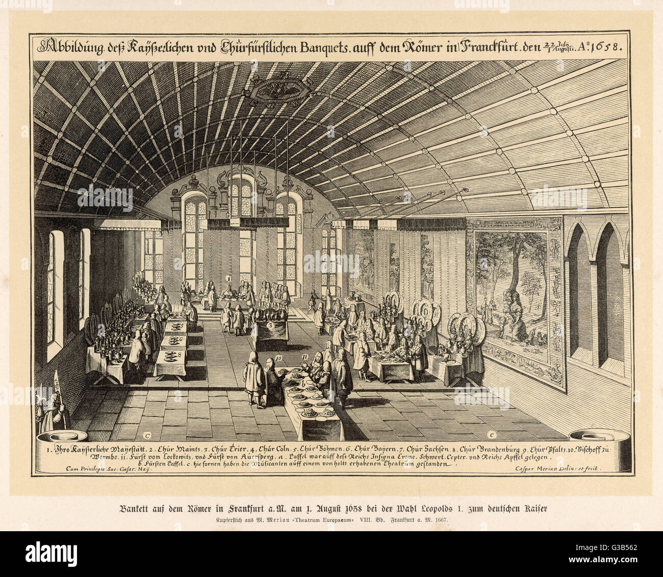 KAISERLICHES BANKETT 1658 Stockfoto