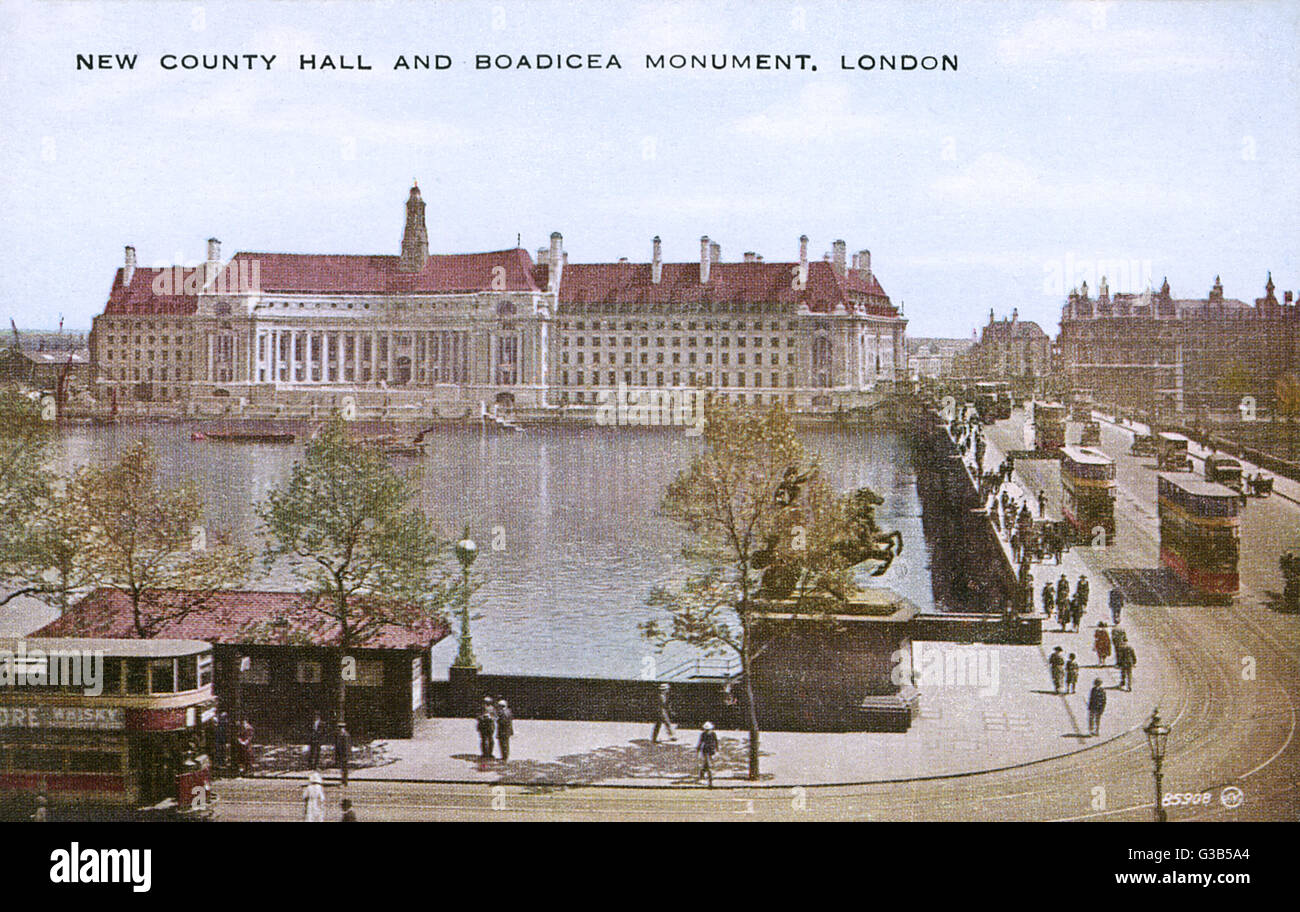 COUNTY HALL/BOADICEA Stockfoto