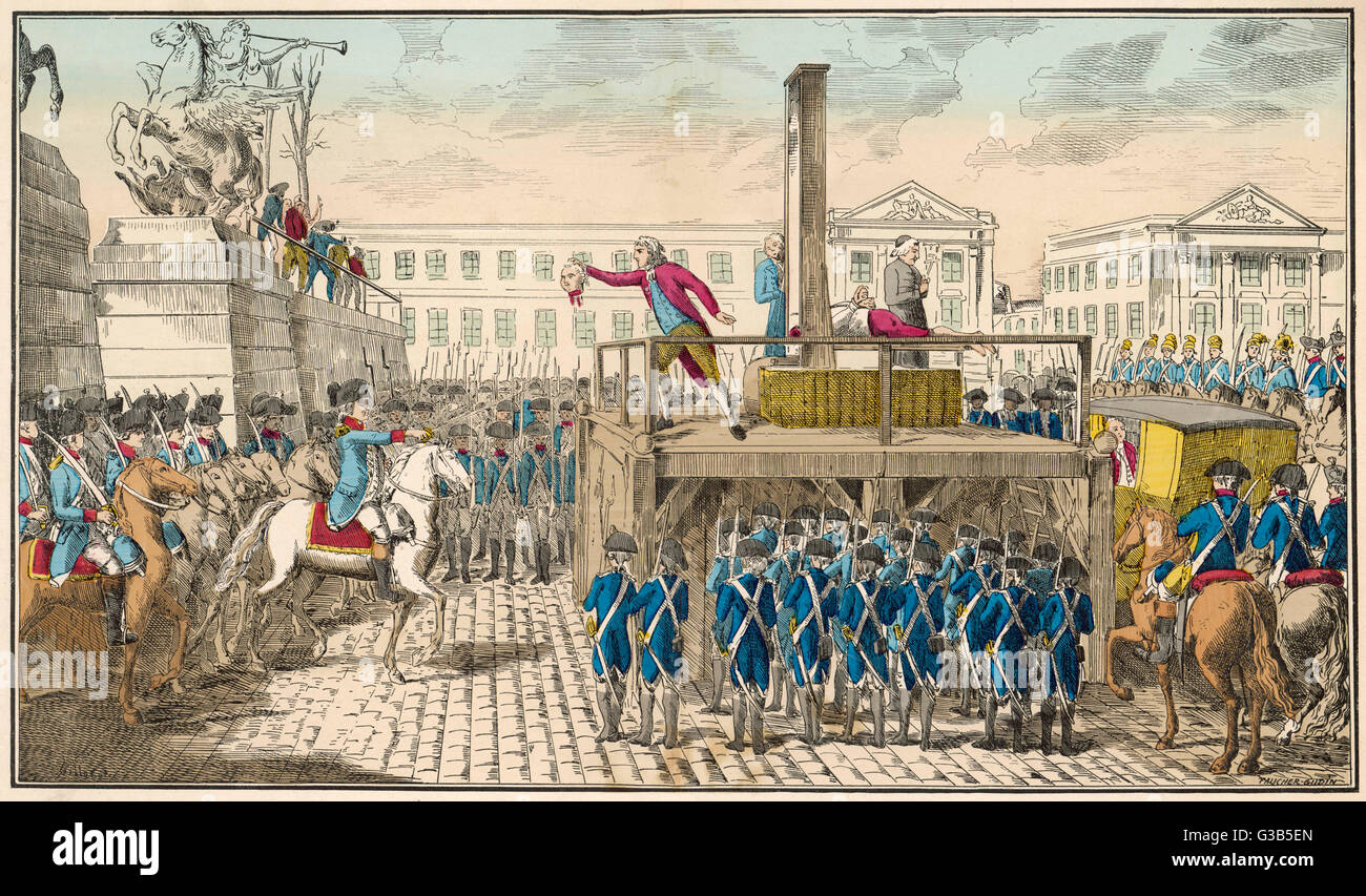 Hinrichtung von Louis XVI während der französischen Revolution-Datum: 21. Januar 1793 Stockfoto