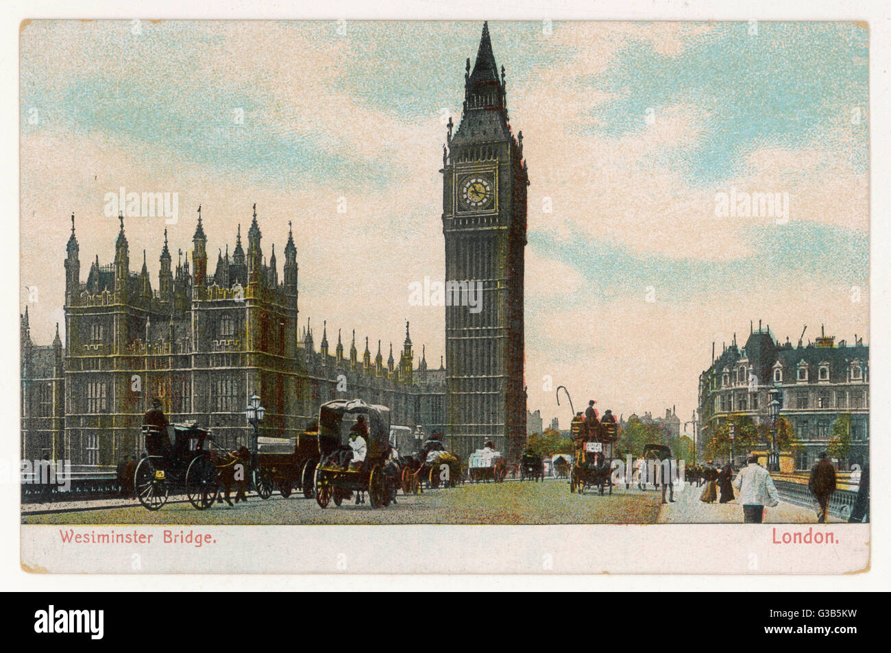 mit Big Ben und die Houses of Parlament Datum: um 1900 Stockfoto