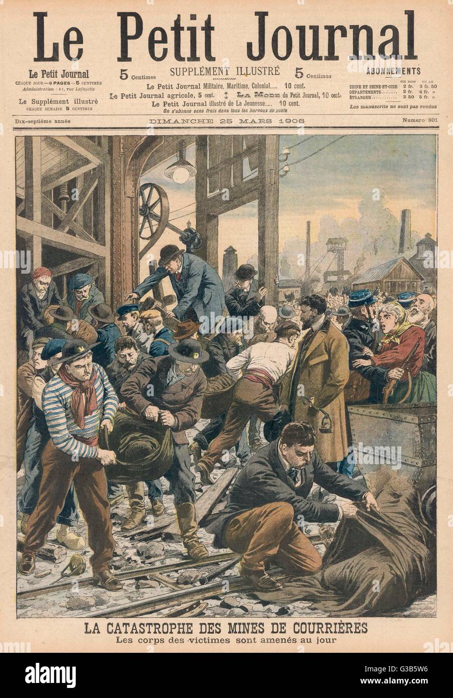 COURRIERES DISASTER 1906 Stockfoto