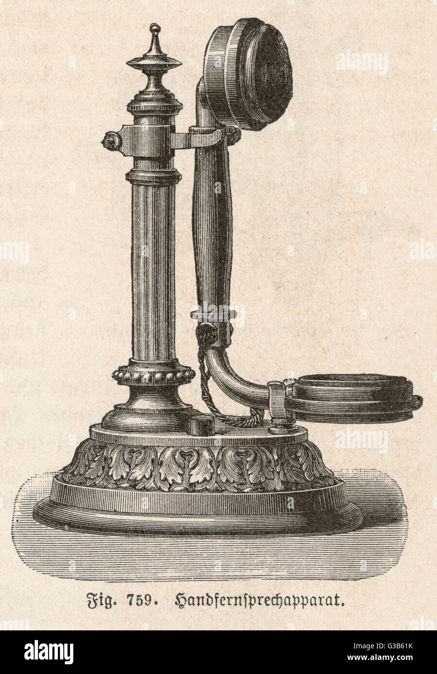AUFRECHTES TELEFON 1897 Stockfoto