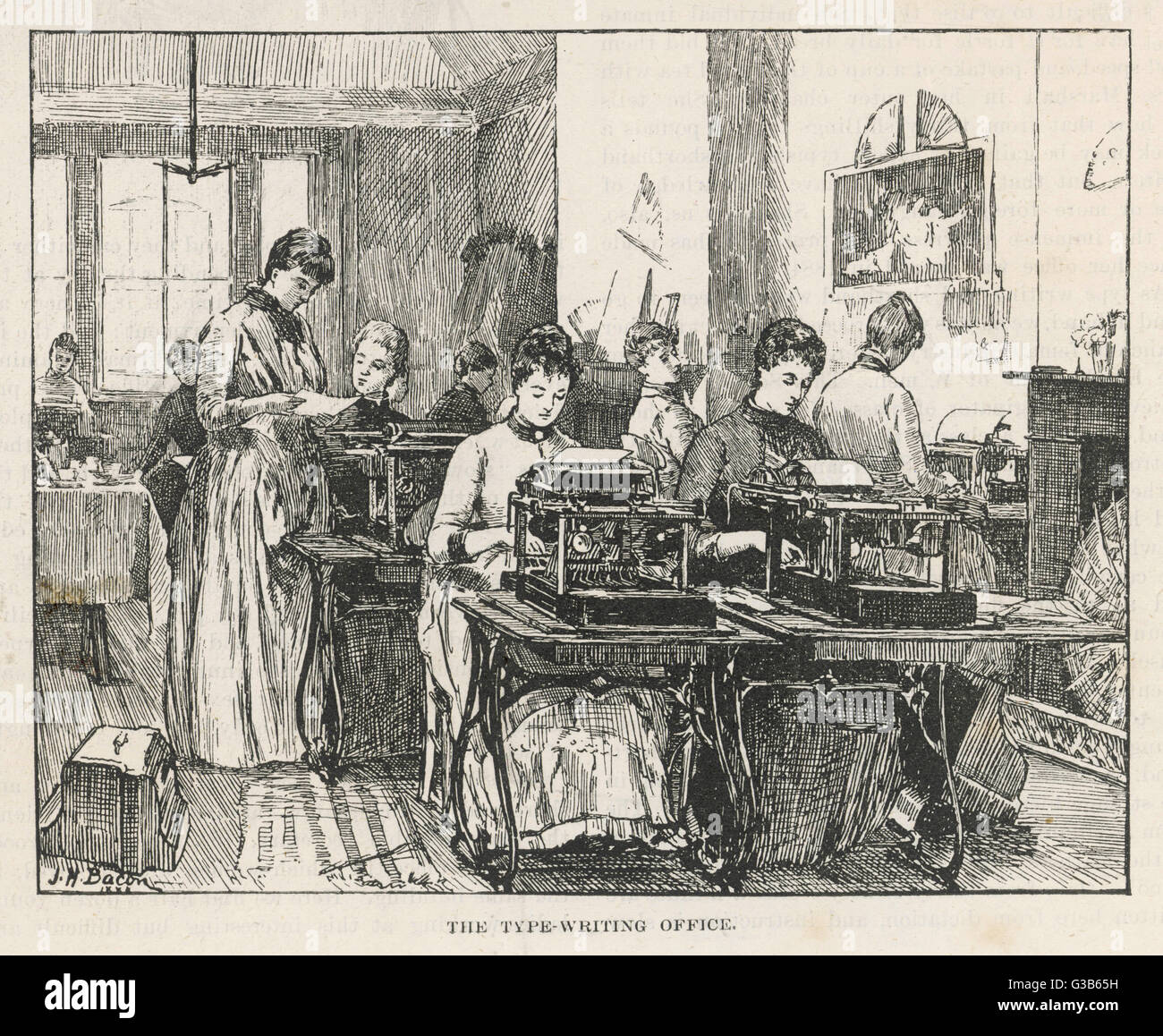 Von Anfang an, Eingabe galt als die archetypische Beschäftigungschancen für Frauen: Dies ist die Eingabe Büro der Gesellschaft für die Beschäftigung von Frauen Datum: 1889 Stockfoto