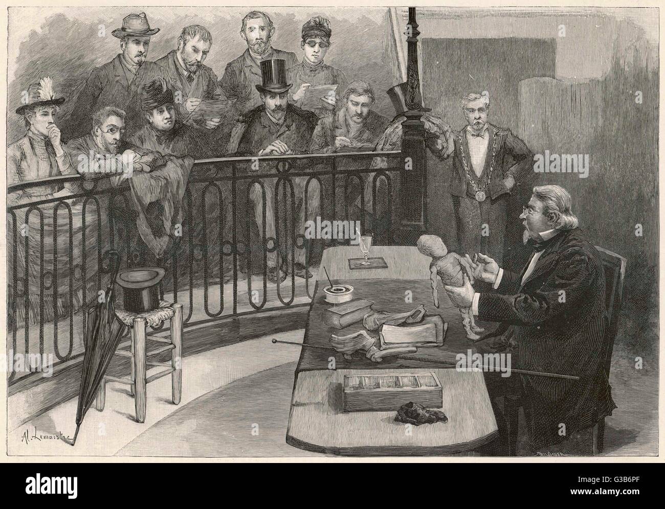 Eine Anatomie-Demonstration an der Ecole de Medecine, Paris Datum: 1890 Stockfoto