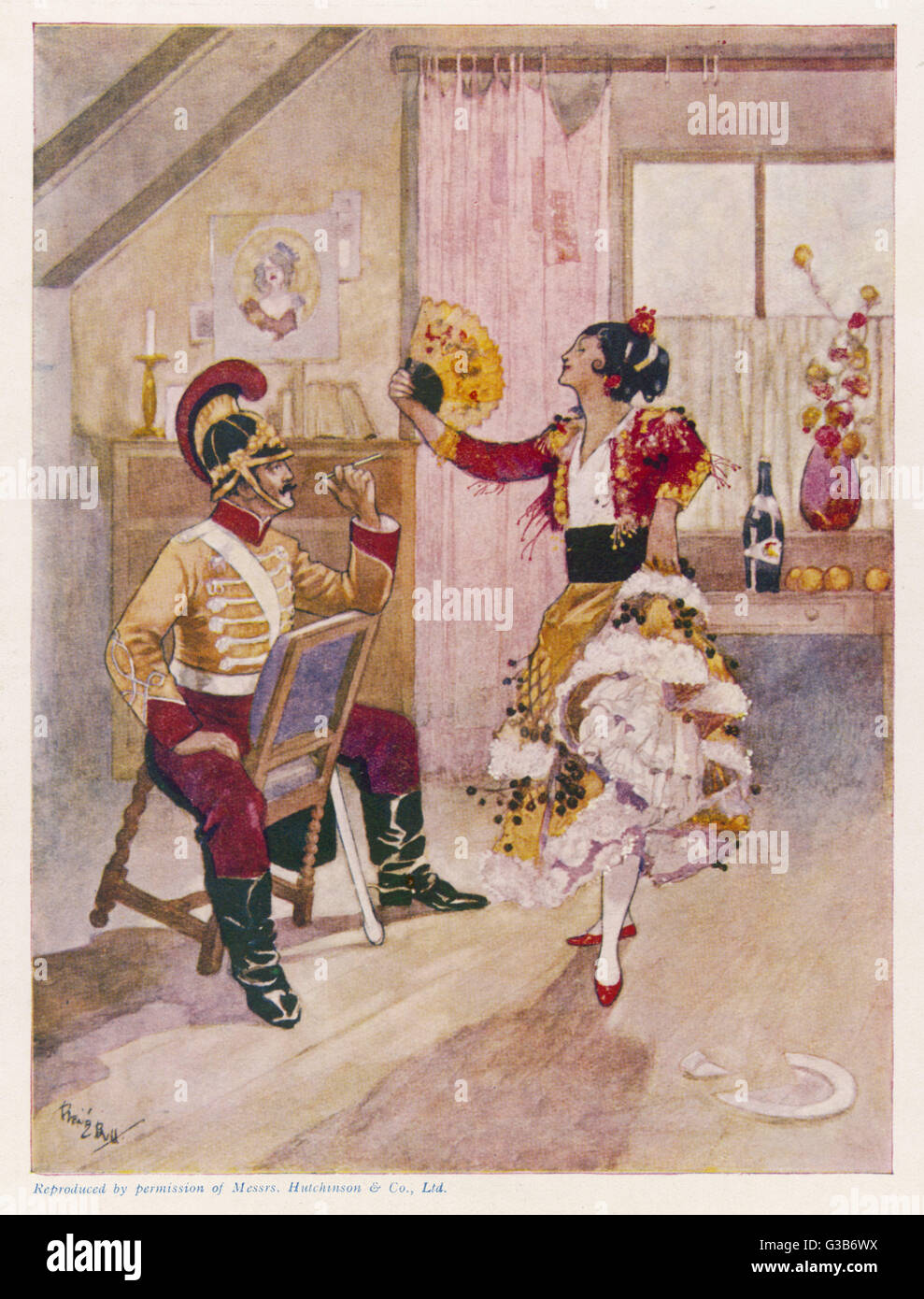 In der Taverne von Lillas Pastia verspottet Carmen Don Jose.       Datum: Uraufführung 1875 Stockfoto