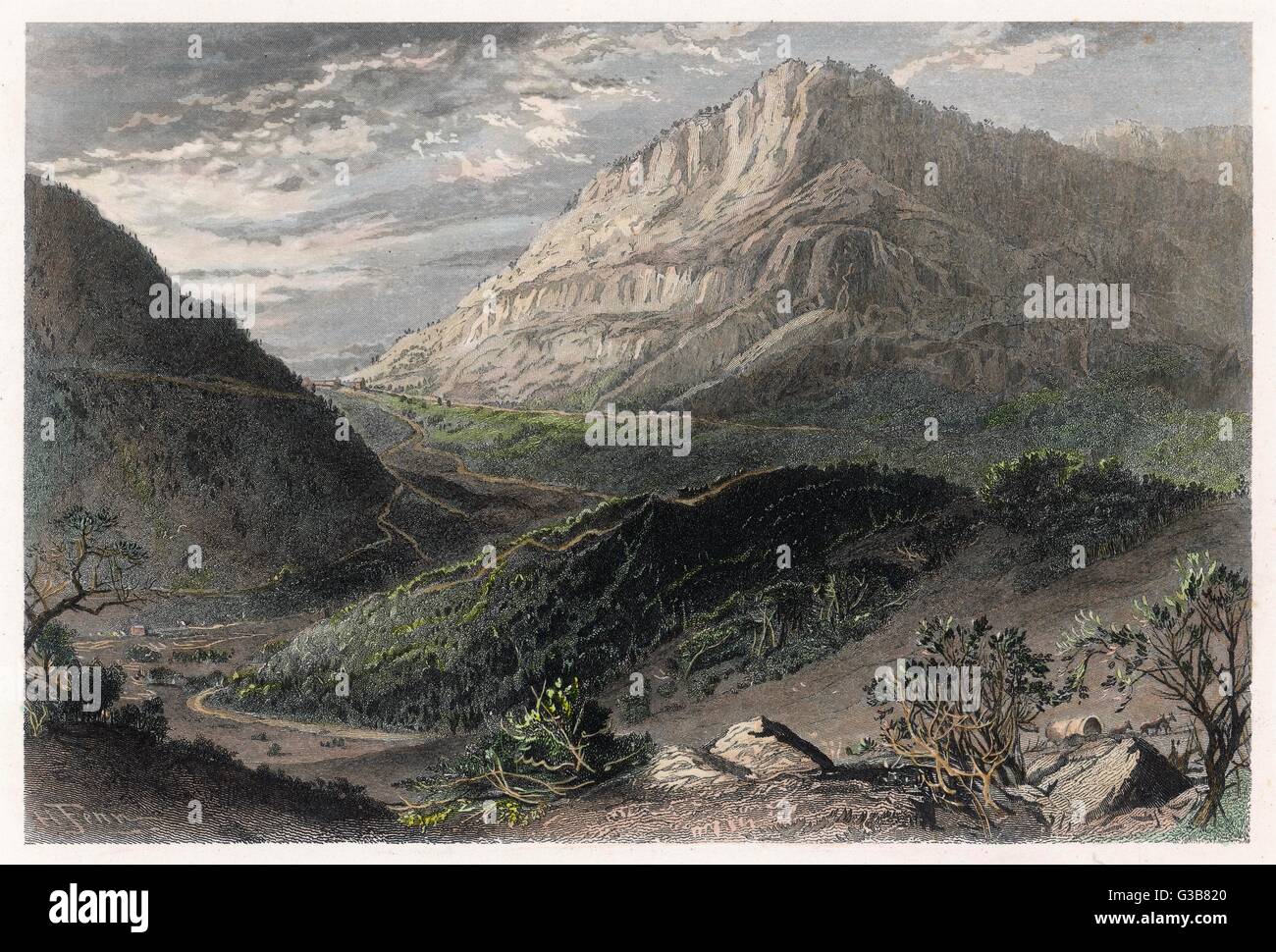 Cumberland Gap, jetzt ein National Historical Park, Kentucky und Tennessee Datum: ca. 1840 Stockfoto