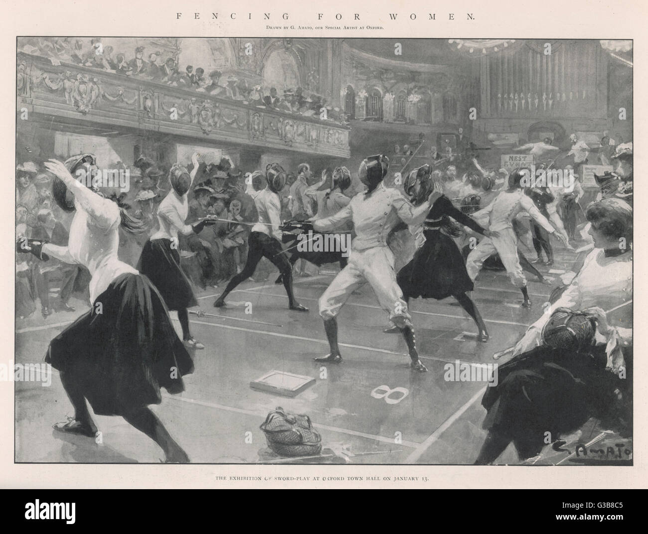 Frauen Fechten 1902 Stockfoto