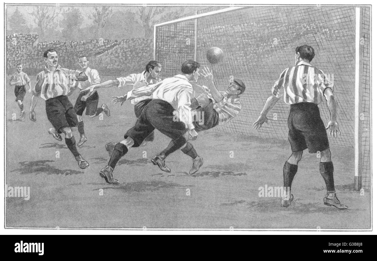 Im FA Cup-Finale im Crystal Palace, zeichnen Sheffield United 1: 1 gegen Southampton;  Sheffield gewann die Aufzeichnung 2-1.       Datum: 1902 Stockfoto