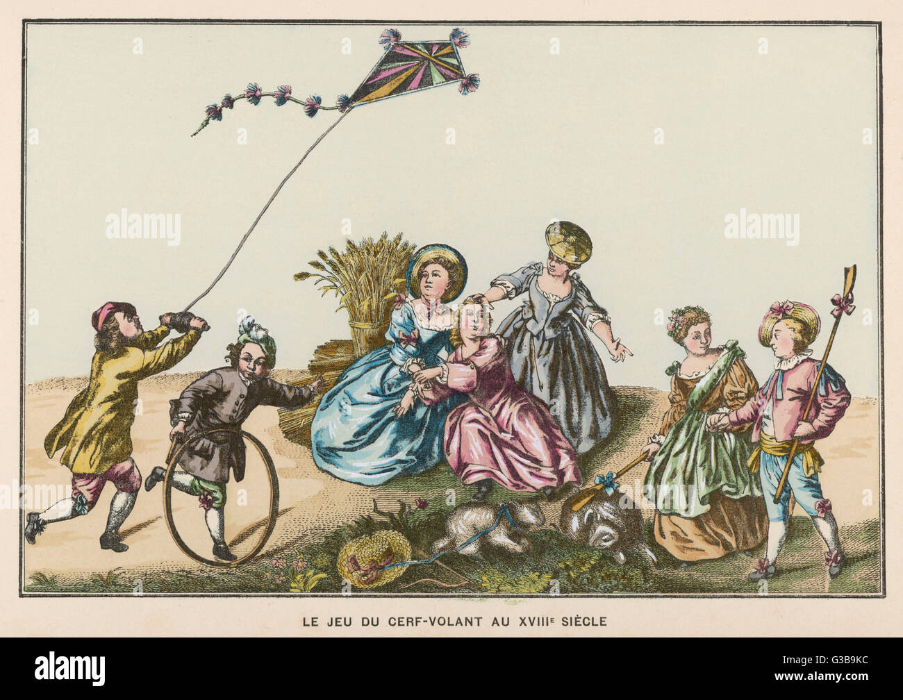 Drachen fliegen aus dem 18.. Jahrhundert Stockfoto