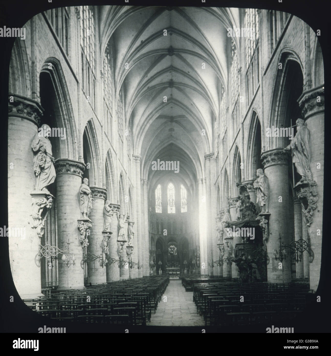 Brüssel - Kathedrale - ca. 1900 Stockfoto
