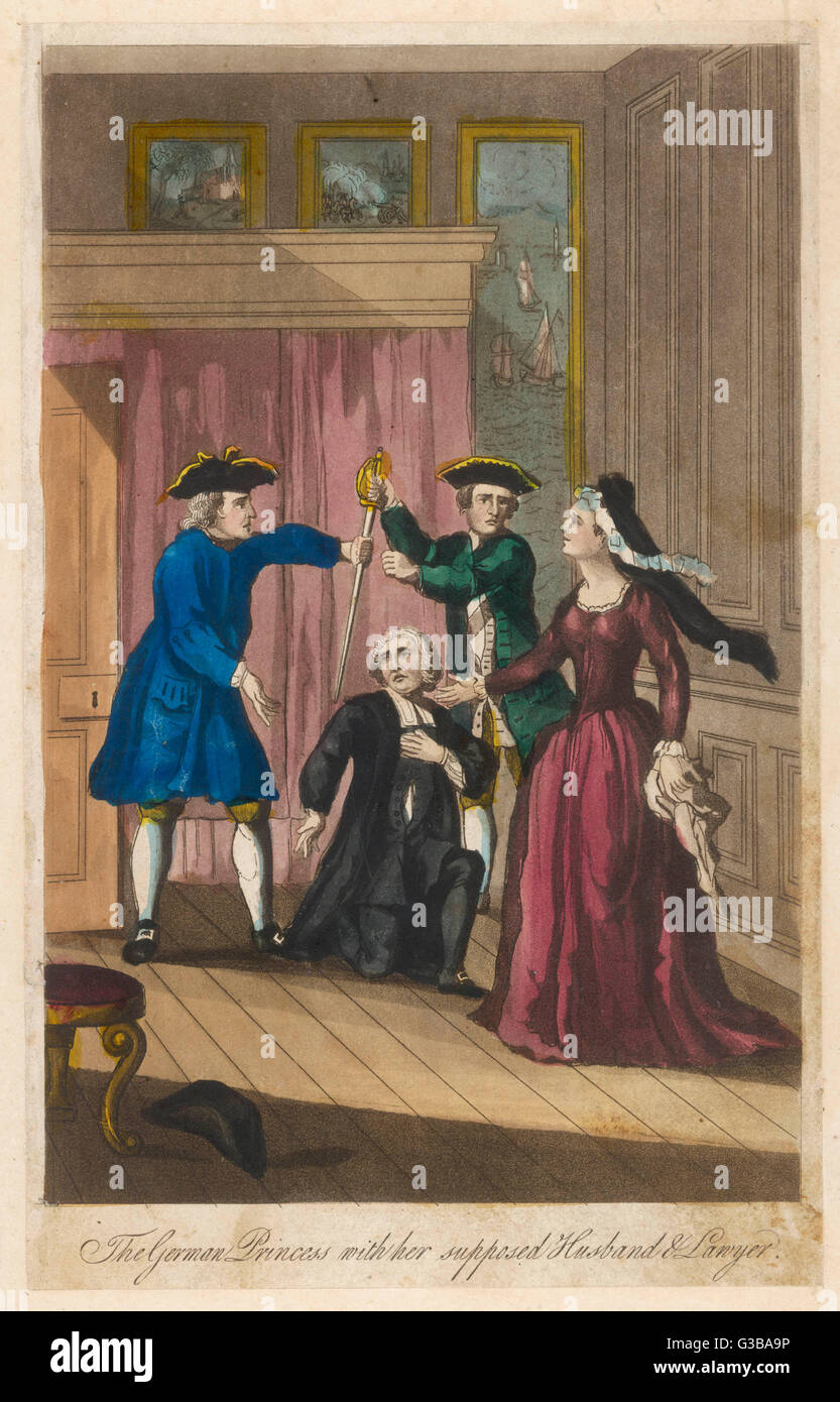 Mary Carleton, die "deutsche Prinzessin"; in tatsächlich eine Kentish Abenteurerin, Betrüger und Dieb, der im Jahre 1673 für die Rückgabe von Transport Datum ausgeführt wurde: 17. Jahrhundert Stockfoto