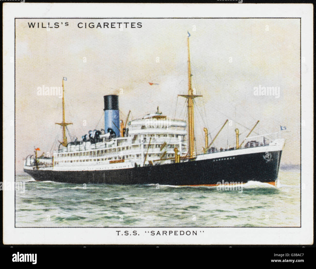 Passagierschiff der Blue Funnel Line Datum: 1923 Stockfoto