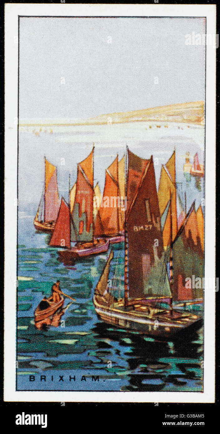 Brixham-Trawler (Zigarettenkarte) Stockfoto
