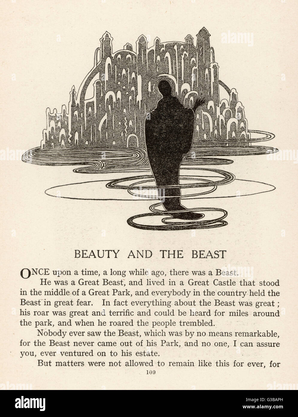 "Once upon a Time..." beginnt die Geschichte von Beauty and the Beast. Stockfoto