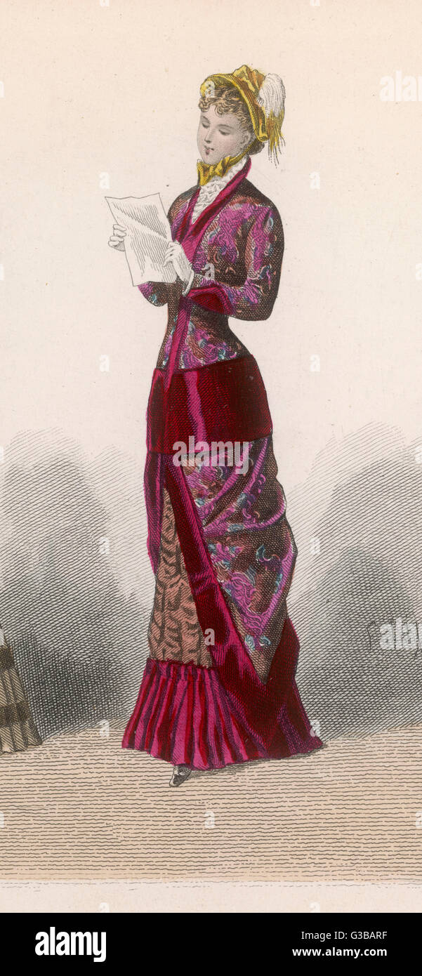 Geschichte der Mode 1879 Stockfoto