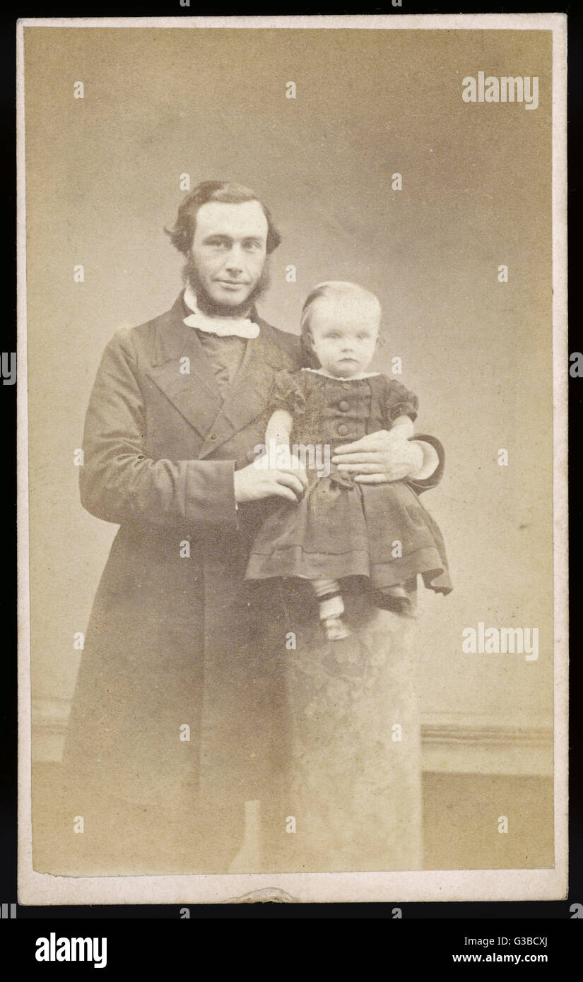 Vater - Kind 1860er Stockfoto