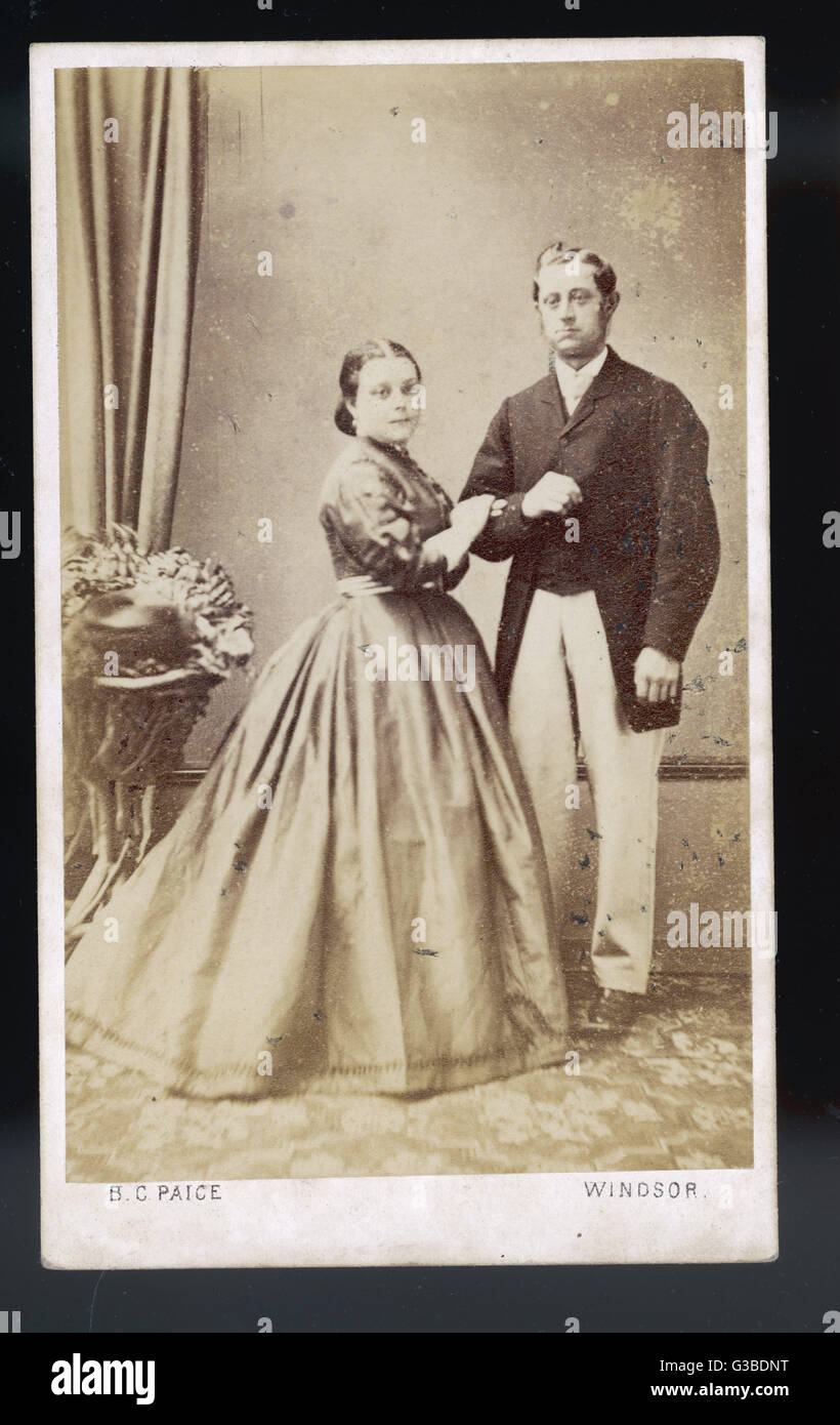 Ein Paar in einem Fotografen-Studio Stockfoto