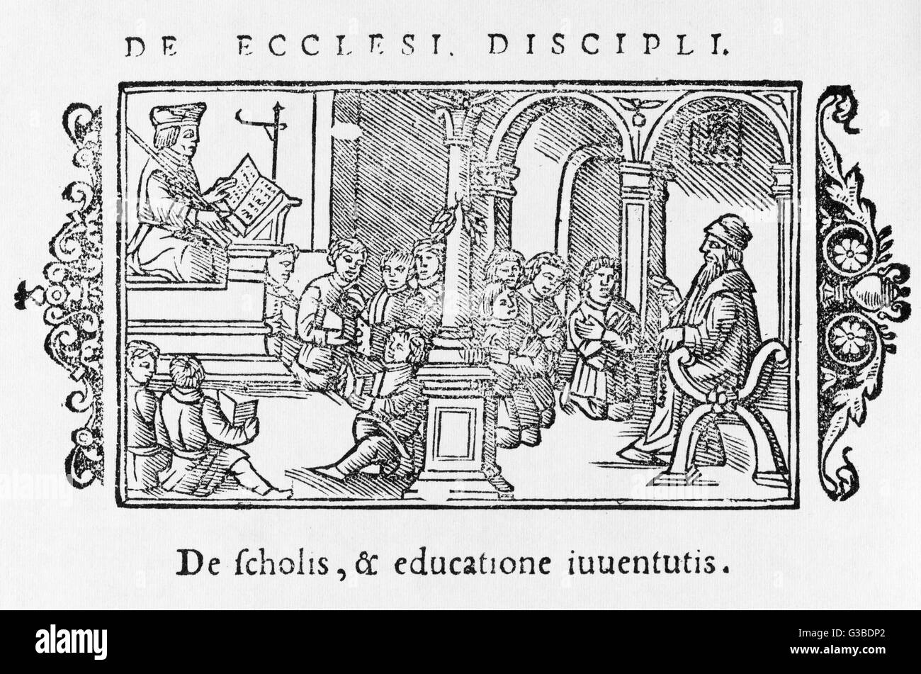 SCHWEDISCHE SCHULE 1555 Stockfoto