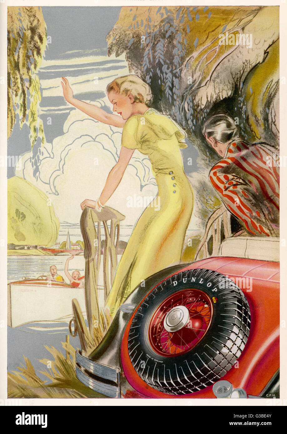 DUNLOP REIFENWERBUNG 14 Stockfoto