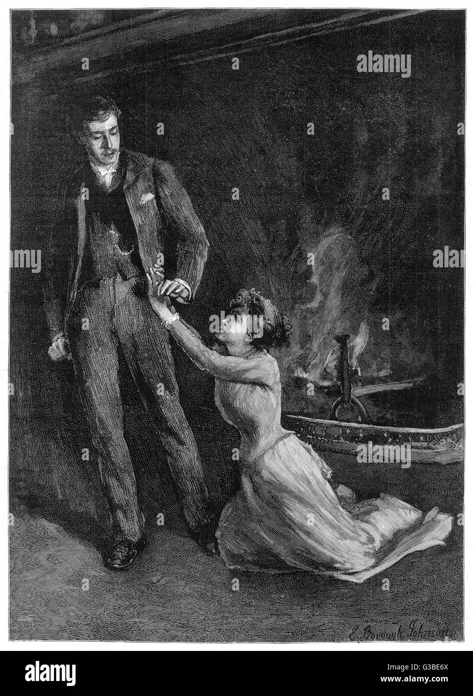 Tess sagt Klara von dem Vorfall zwischen selbst &amp; D'Urberville. "..."Im Namen des Himmels, vergib mir!"flüsterte sie".      Datum: Erstveröffentlichung: 1891 Stockfoto