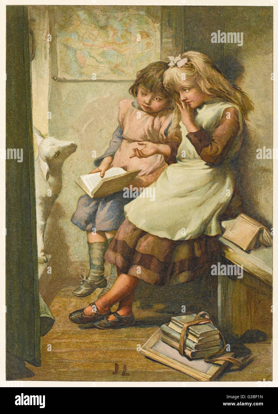 MARY HATTE EIN KLEINES LAMM Stockfoto