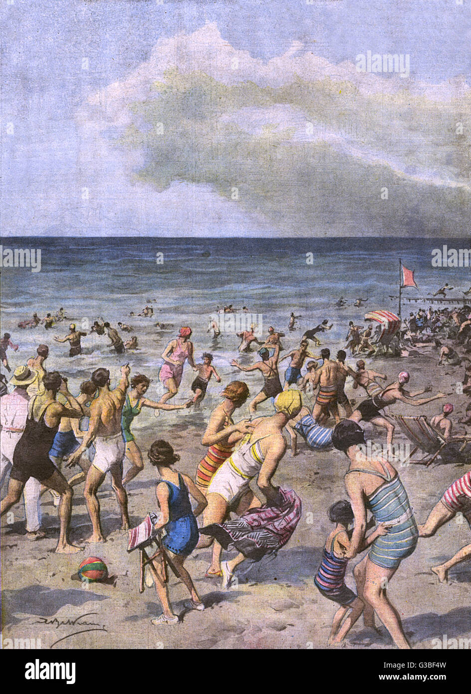 Mirage am Strand Stockfoto