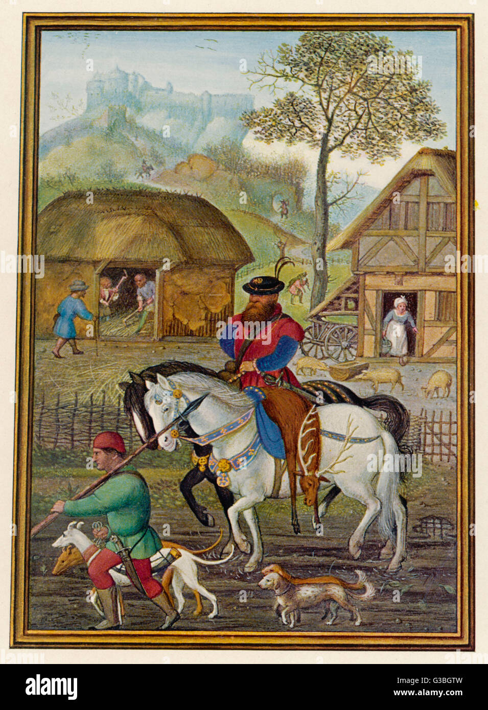 DIE RÜCKKEHR VON DER JAGD Stockfoto