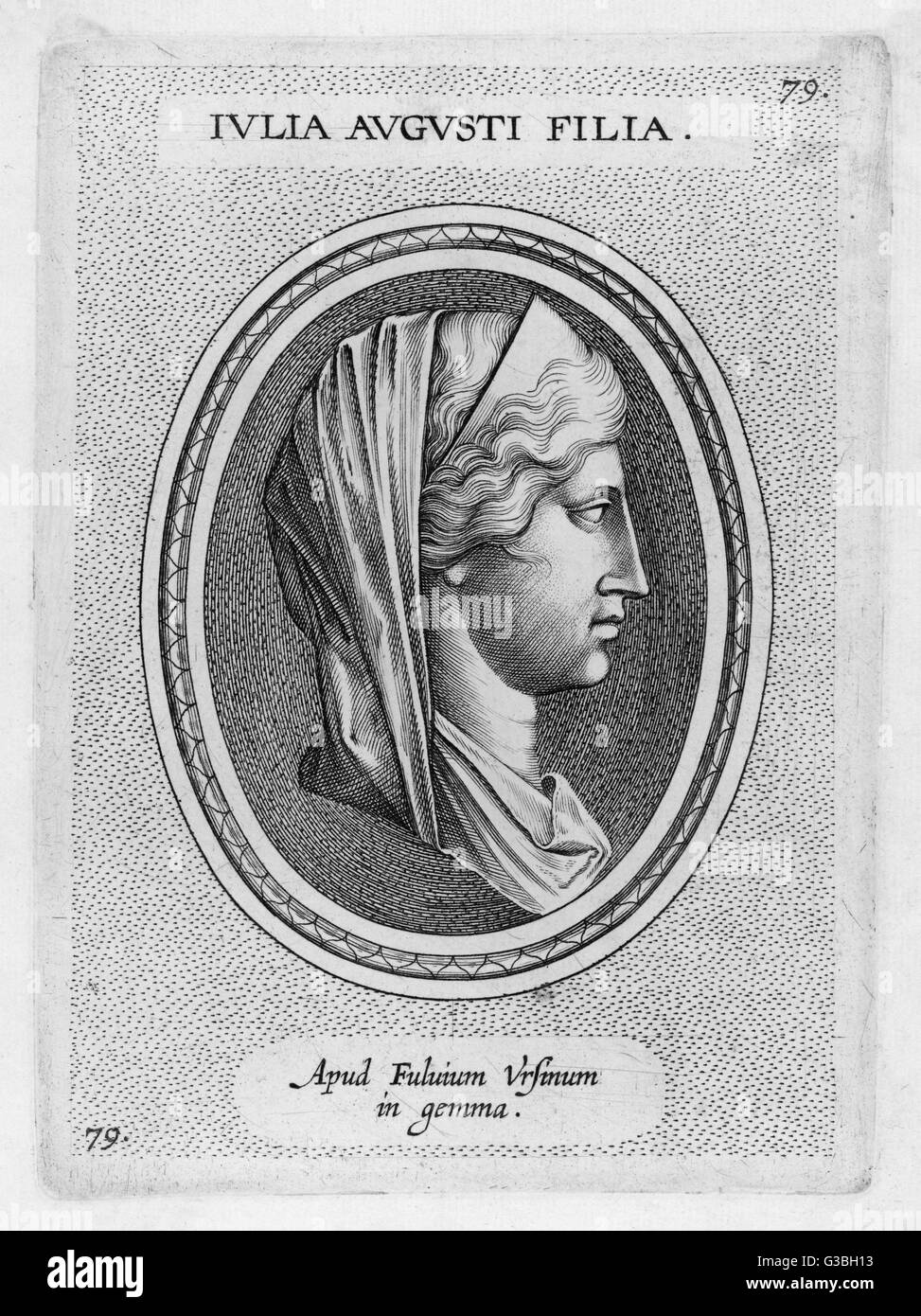 JULIA Roman Edelfrau. Nur Kind von Kaiser Augustus und Scribonia. m. 1. Marcellus, 2d Marcus