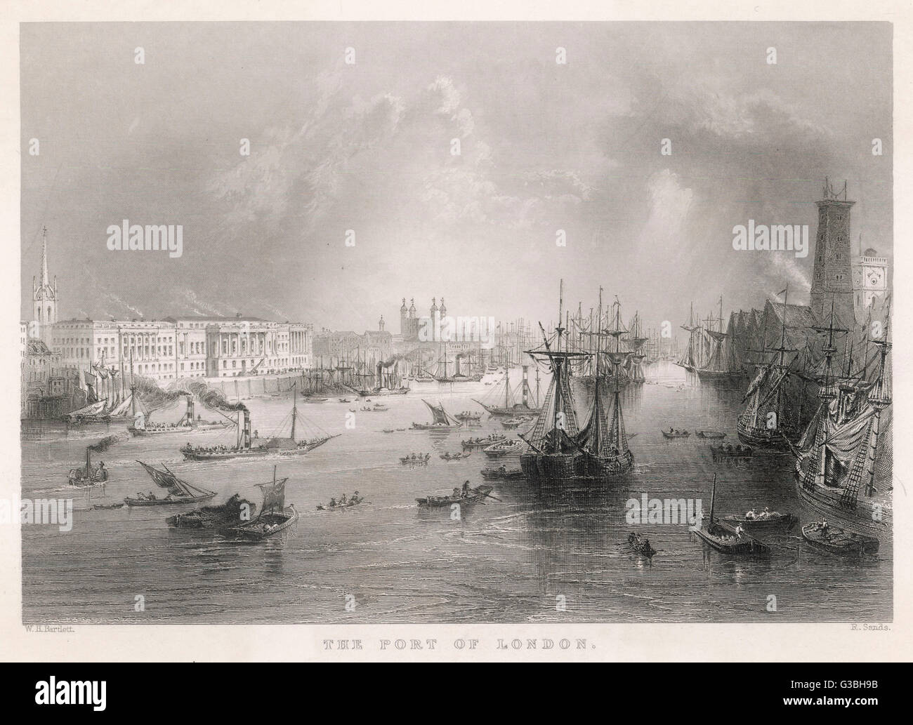 DER POOL VON LONDON 1842 Stockfoto