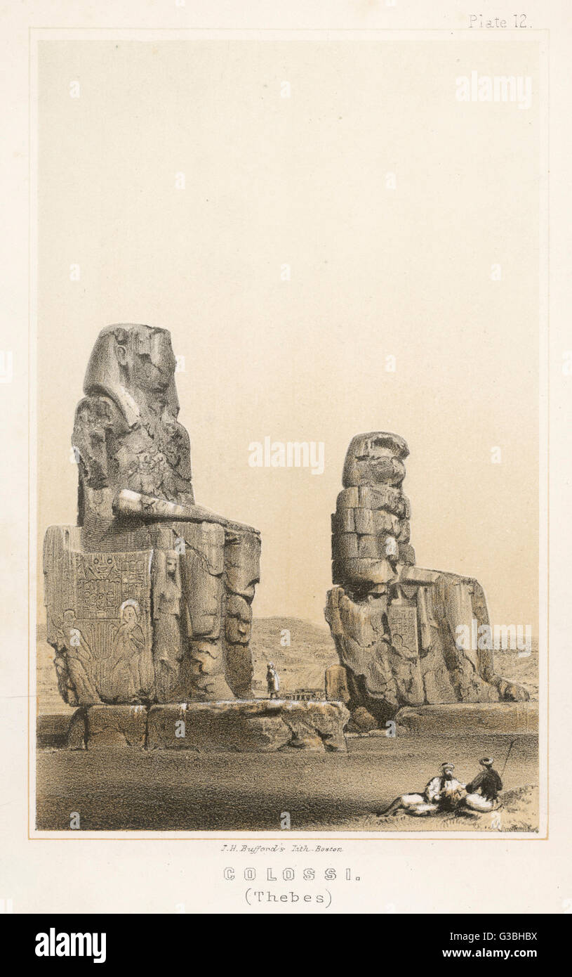 Die Sogenannten Memnon Statuen Amenophis Iii Stockfotos und bilder