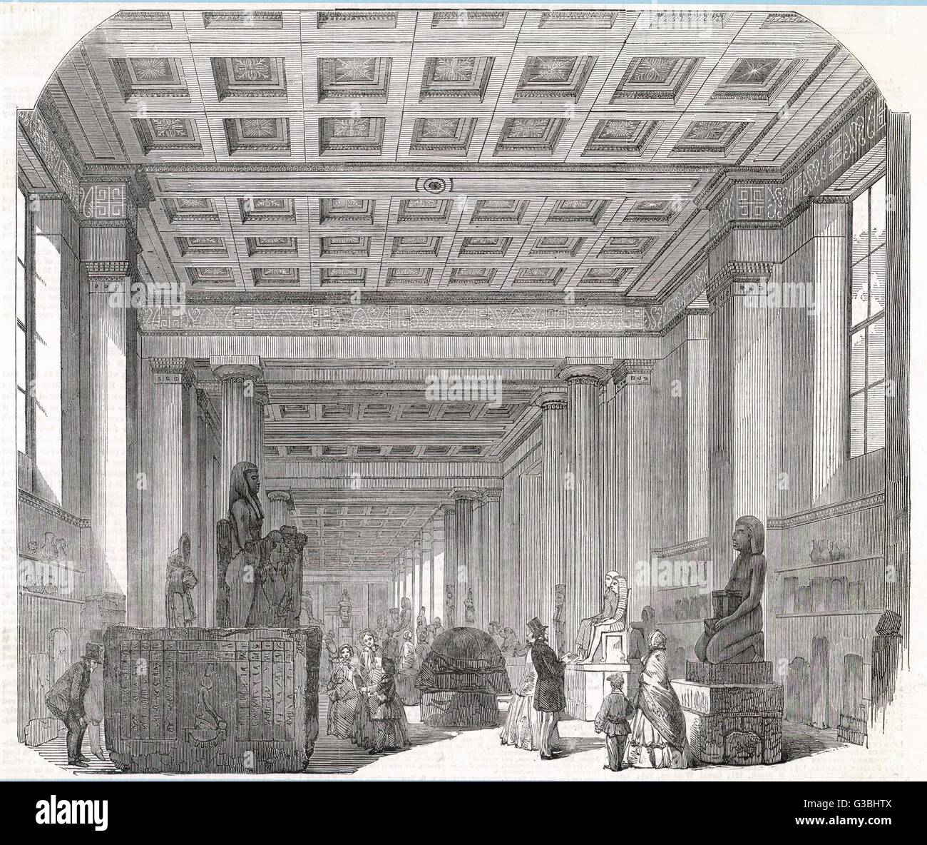 Britisches Museum - Ägyptisches Zimmer 1854 Stockfoto